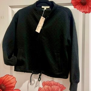 Les Serein -Elegant Black Bomber Jacket